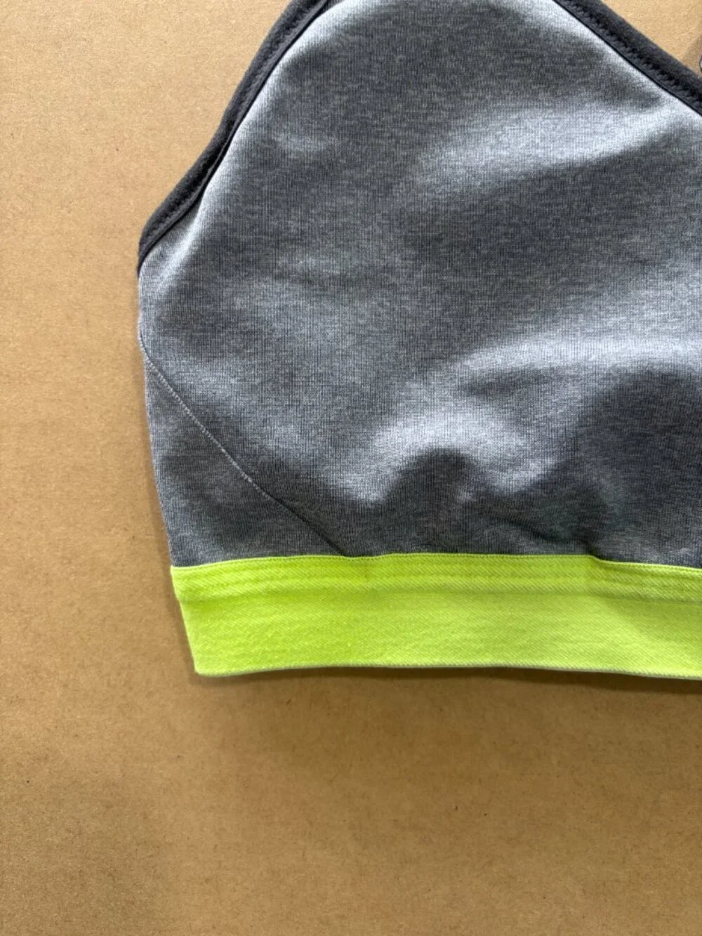 Nike Dri-FIT Sports Bra Women's Medium Gray Green Removable Pads Adjustable